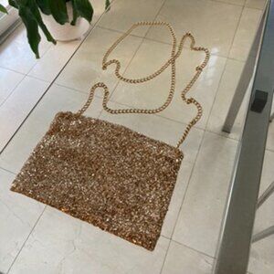 Gold Cross-body with bonus glitter card holder